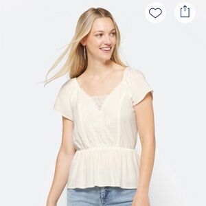 LUQ Leia Crochet Detail Top Medium